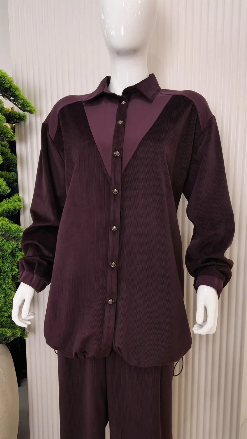 Fuat Gürşen Kadife Tunik Pantolon Takım 26K-6217