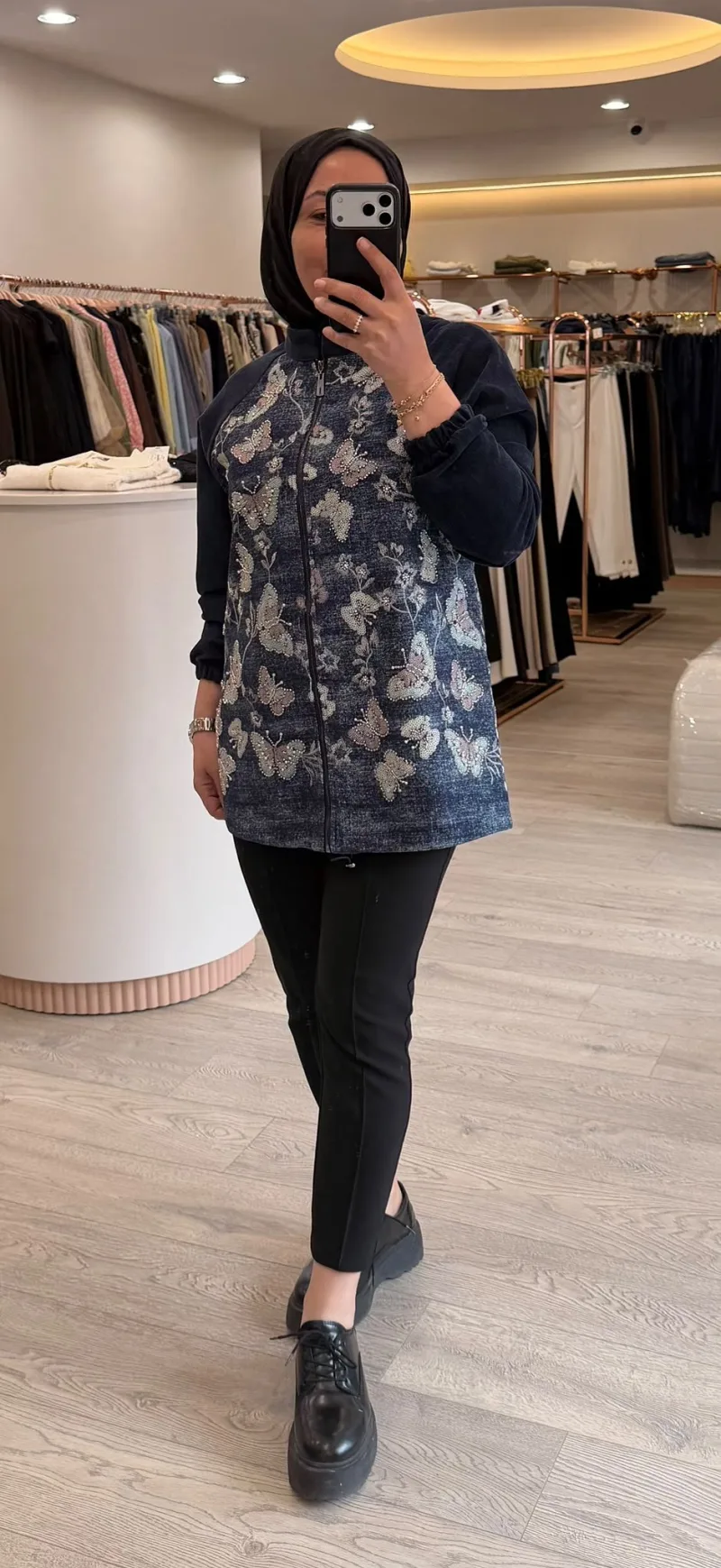 Fuat Gürşen Original Kelebek İşlemeli Denim Kap 26K-6618