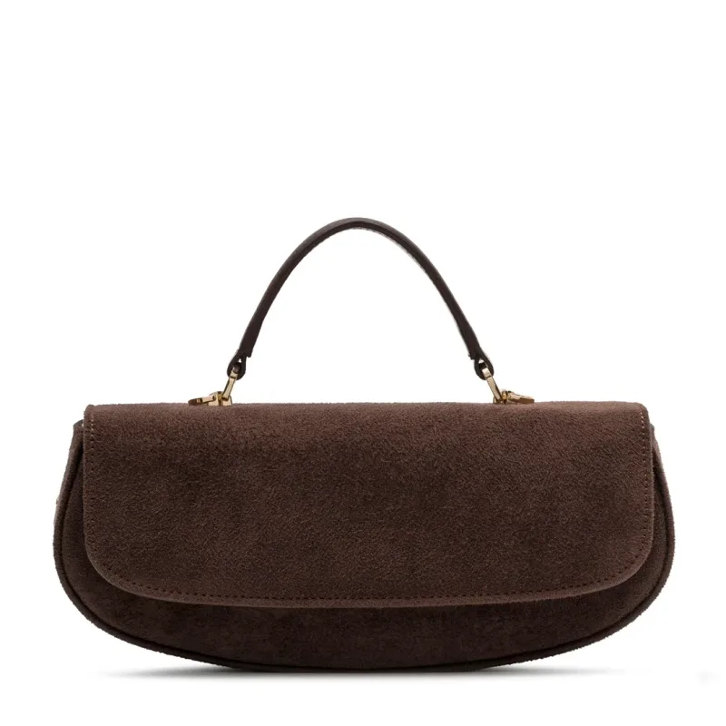 Chicky Chocolate Suede No12-Kahverengi Süet Deri Omuz Çantası