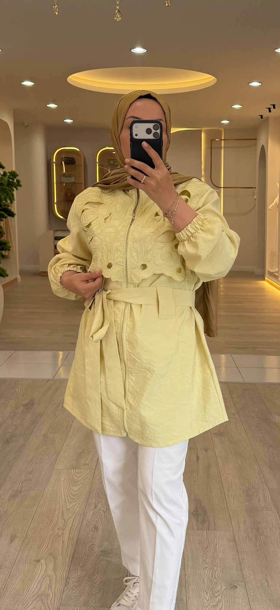 Jupe İşleme Detaylı Pamuk Dokulu Kuşaklı Kap 9305