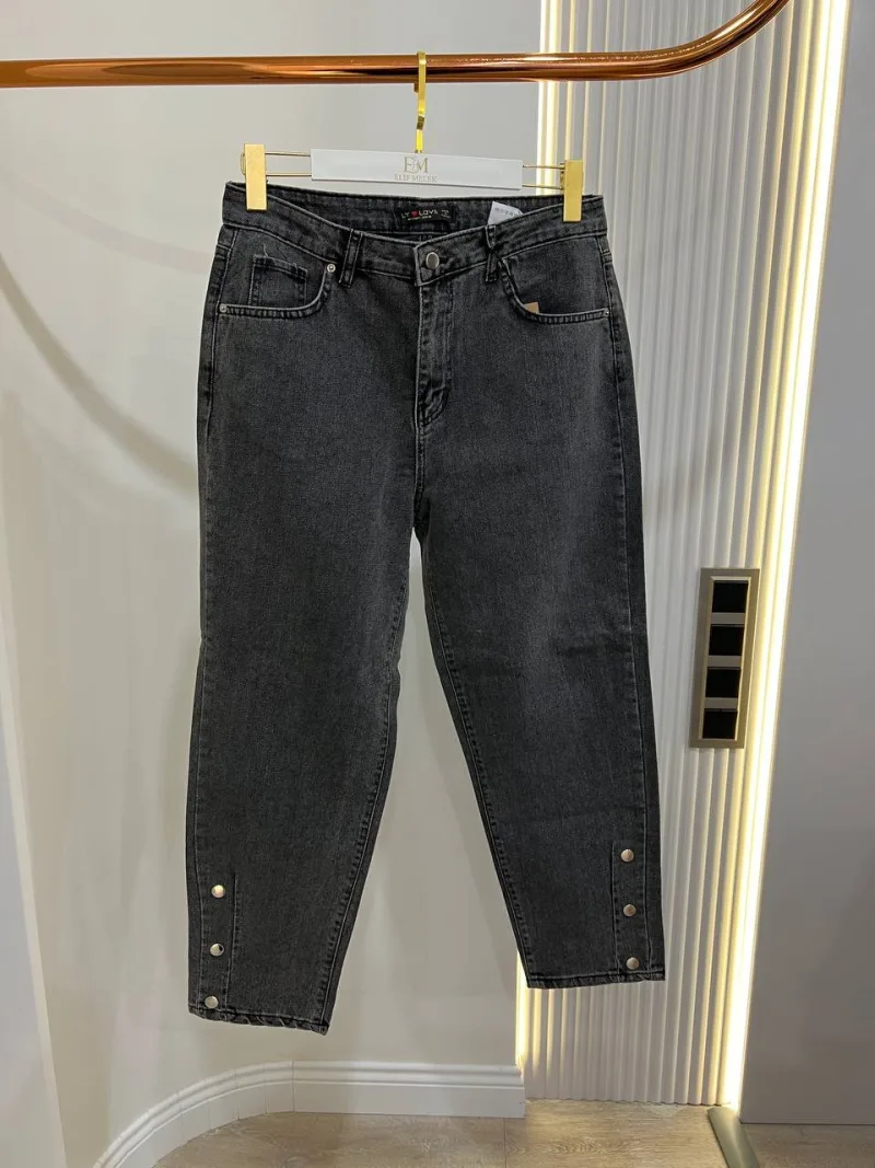 LY Love 8157-42 Paça Düğmeli Mom Pantolon