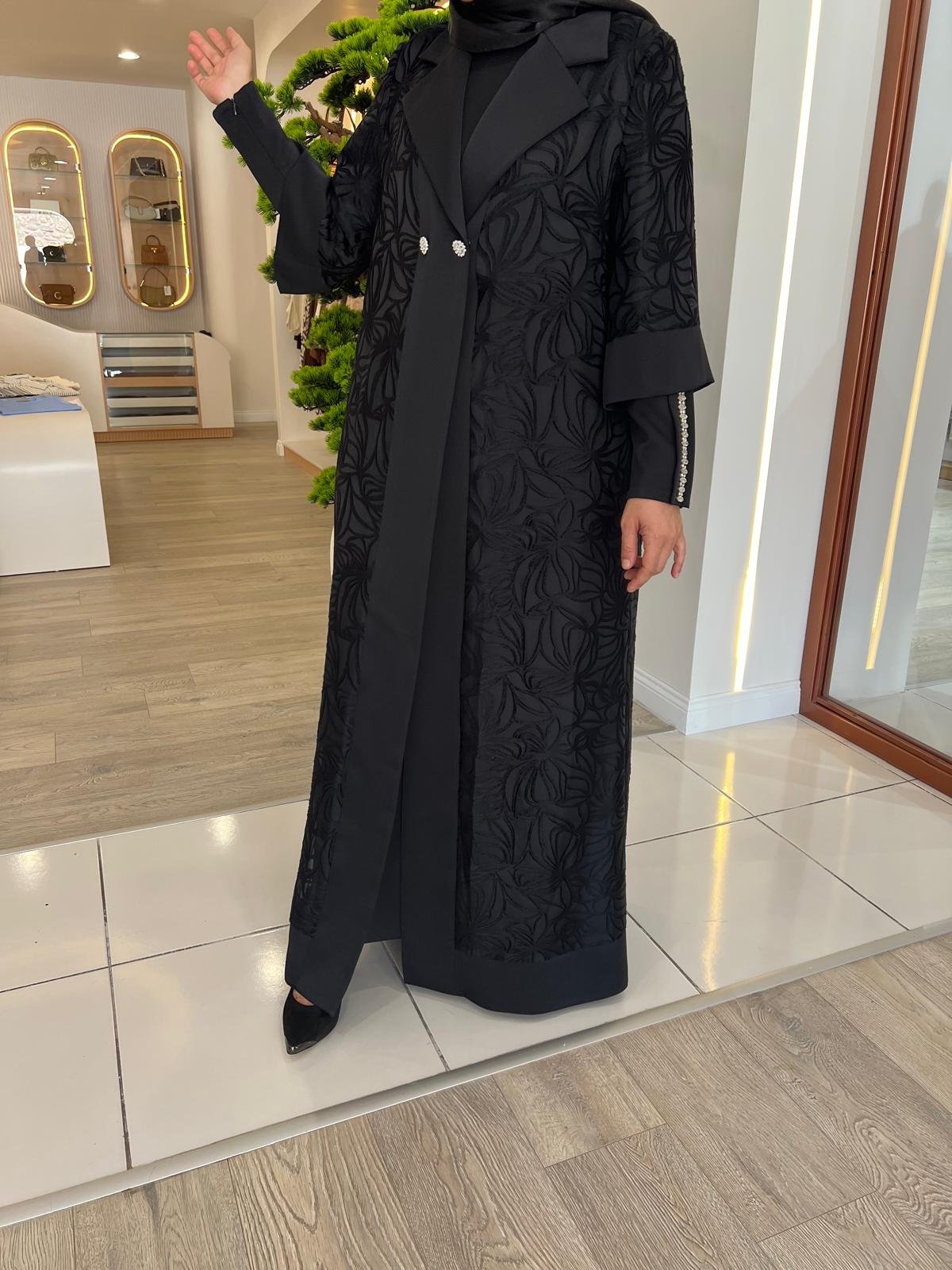 Matex Nakış İşlemeli Abaya Elbise Takım 2006