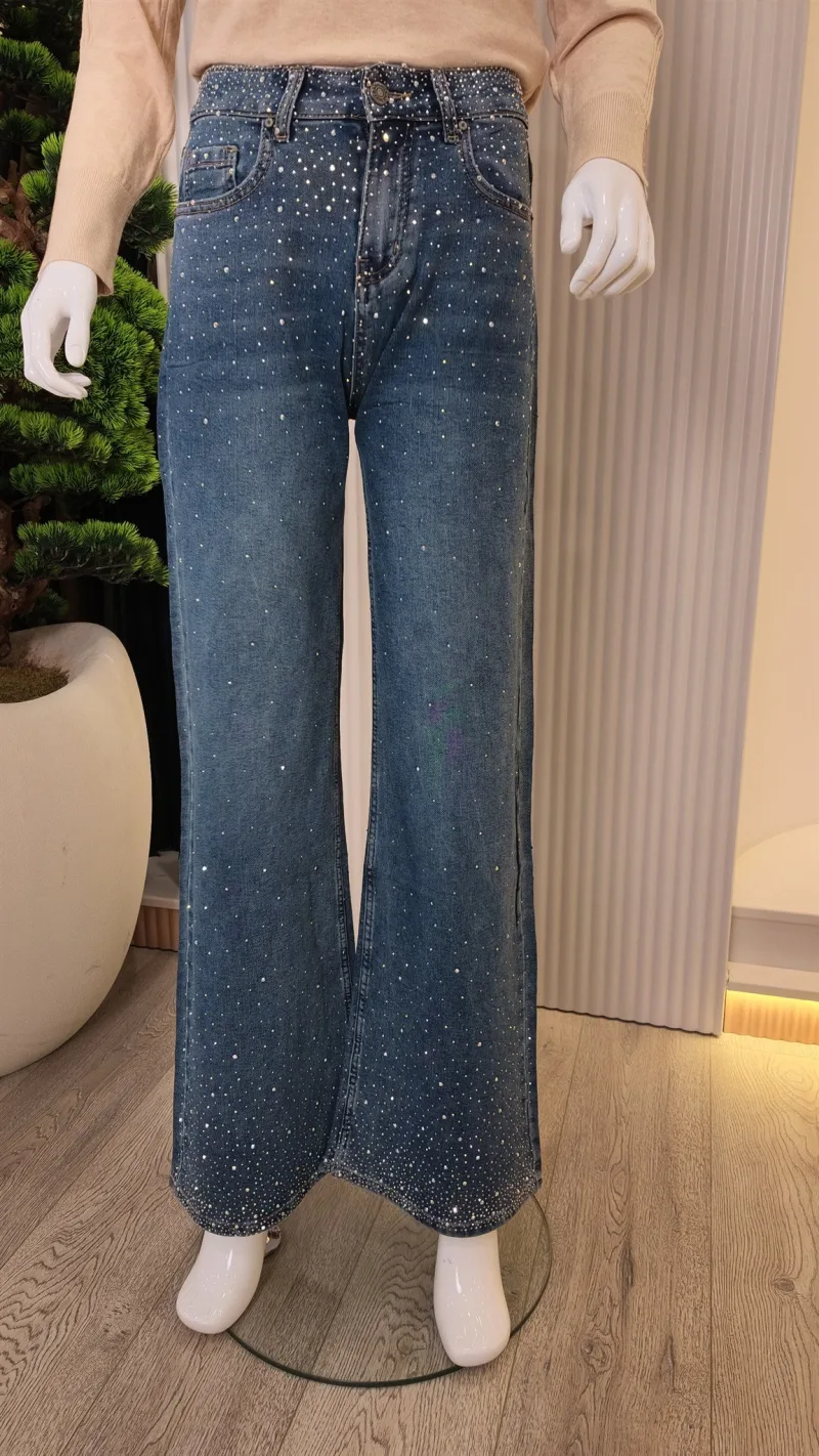 Moor Of Moor Amelia Taşlı Kot Pantolon Mavi 7032