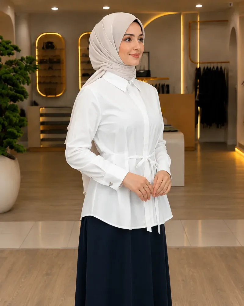NPrive Bağlama Detaylı Gömlek 19515