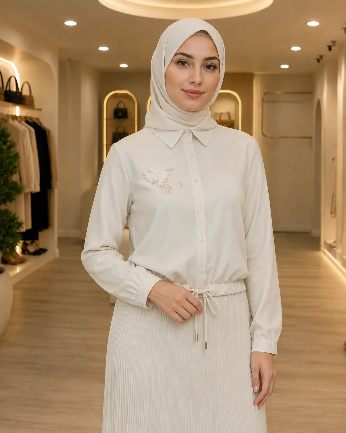 NPrive Crop Saten Takım 19278