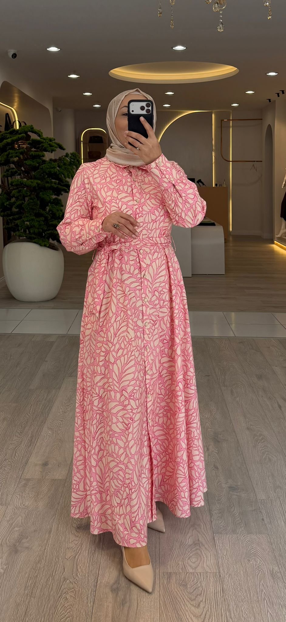 NPrive Desenli Poplin Elbise - NPrive 13294