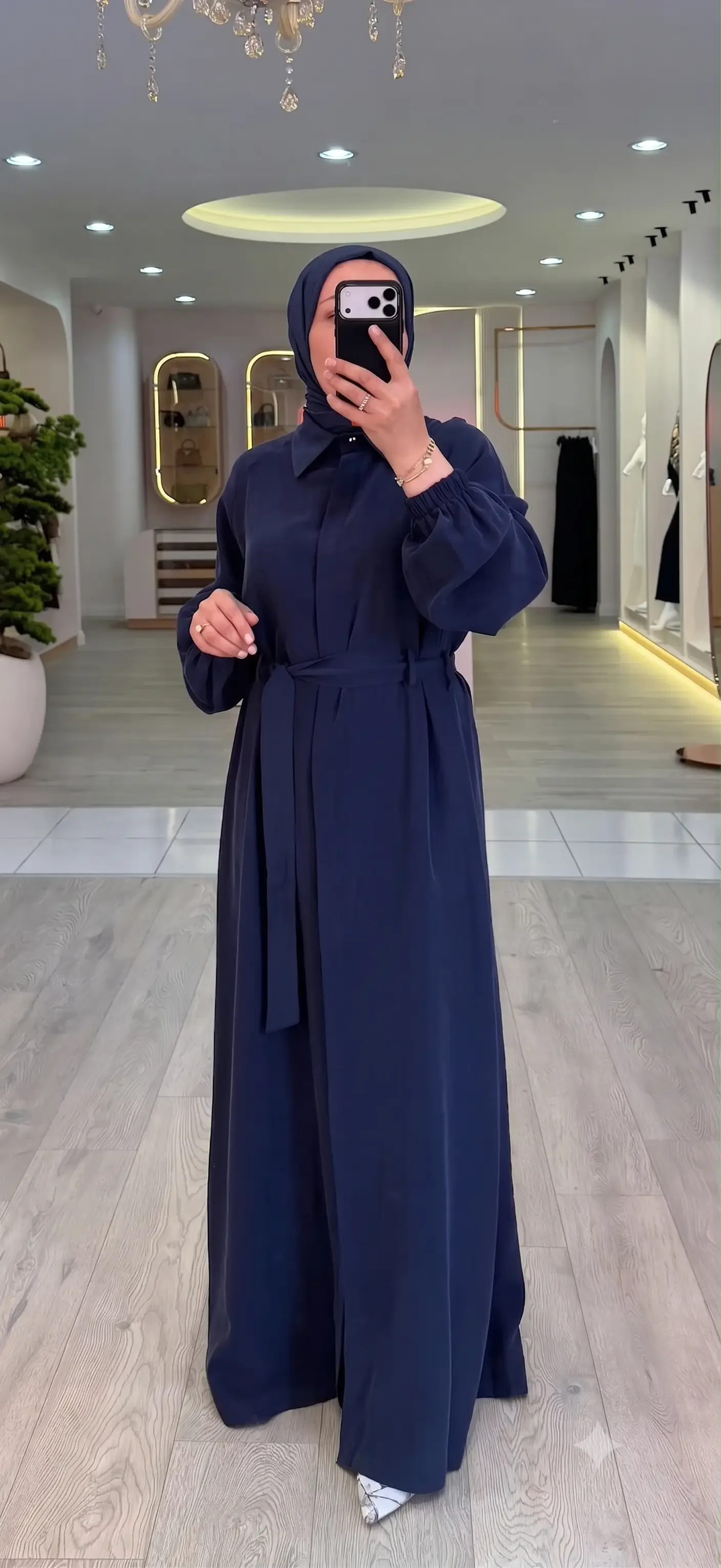 NPrive Düğmeli Modal Elbise 13249