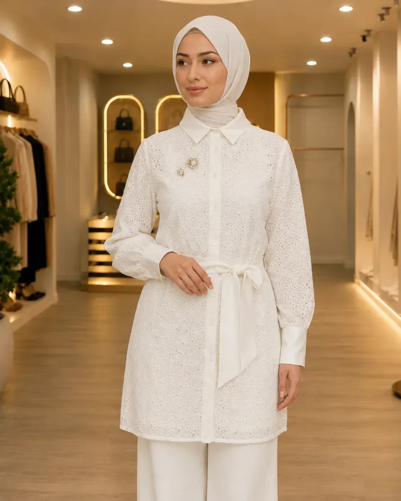 NPrive Manşet Detaylı Brode Takım 19335