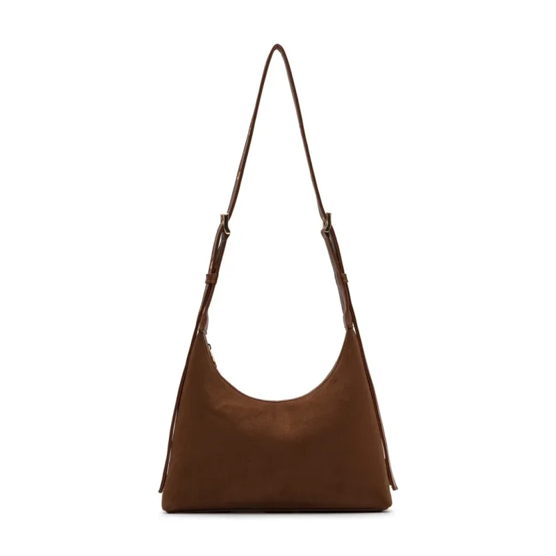 Octo Caramel Suede No7 -Süet Taba Omuz Çantası