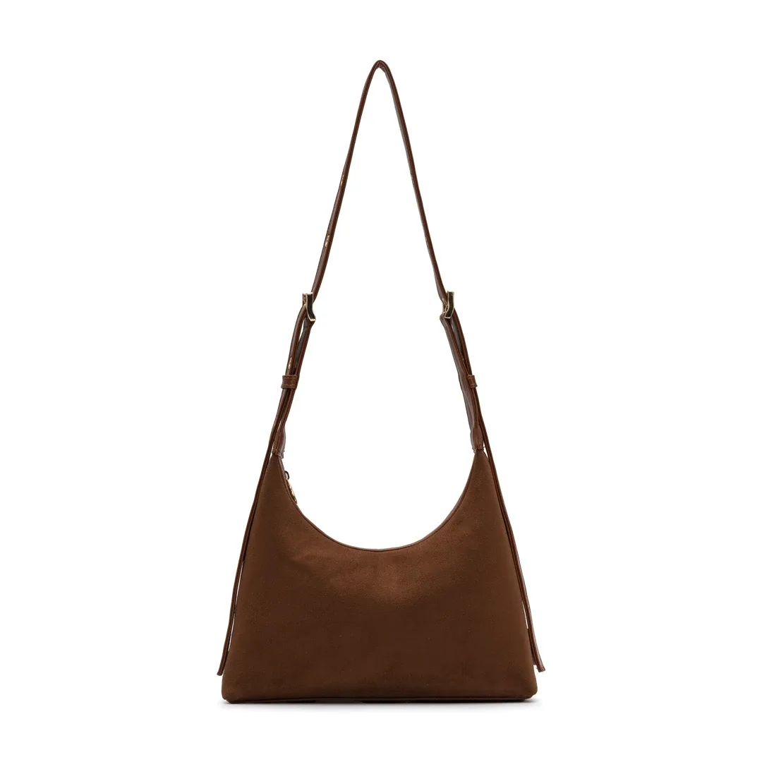 Octo Caramel Suede No7 -Süet Taba Omuz Çantası