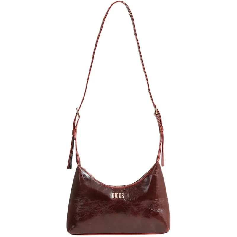 Octo Cherry No7-Bordo Omuz Çantası Gold