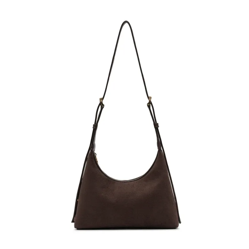 Octo Suede Brown No7-Süet Kahverengi Omuz Çantası